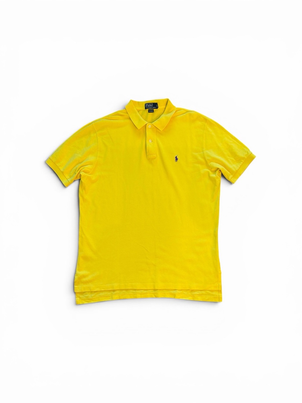 Polo by Ralph Lauren Yellow Small Pony Short-Sleeve Cotton Polo Shirt Men’s XL.